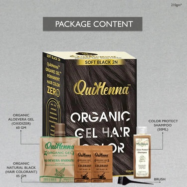 QuikHenna Organic Gel Hair Color 210 Gm -2N Soft Black - BuyPureNaturals