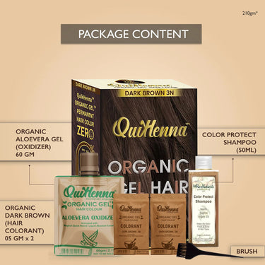 QuikHenna Organic Gel Hair Color 210 Gm -  3N Dark Brown - BuyPureNaturals