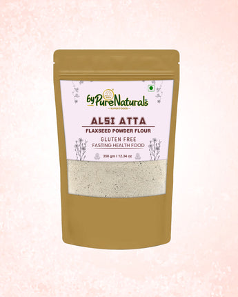 byPurenaturals Alsi Seed Atta - Flaxseed Powder Flour 350gm 100% Pure Grounded Alsi Seed - Flax Seed - Ready to Use Vrat Atta