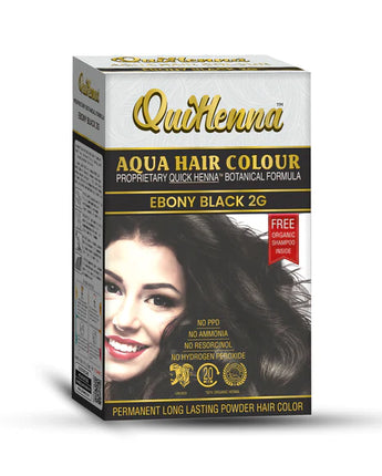 QuikHenna Aqua Safe Powder Hair Colour Ebony Black 2G