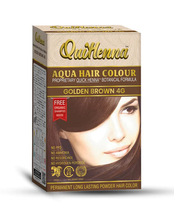 QuikHenna Aqua Safe Powder Hair Colour Golden Brown 4G