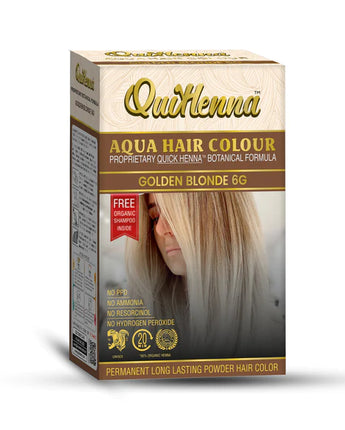 QuikHenna Aqua Safe Powder Hair Colour Golden Blonde 6G