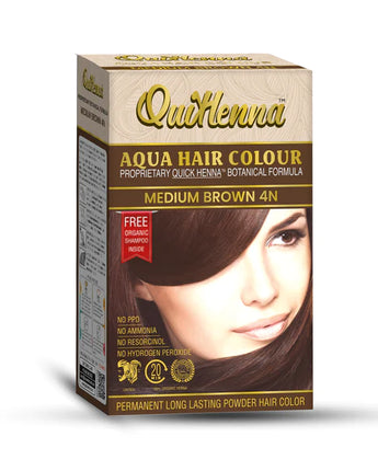 QuikHenna Aqua Safe Powder Hair Colour Medium Brown 4N