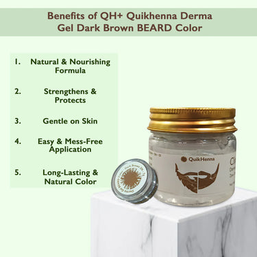 QH+ QuikHenna CLINICA Organic Gel Derma Beard Color- 72gm - BuyPureNaturals
