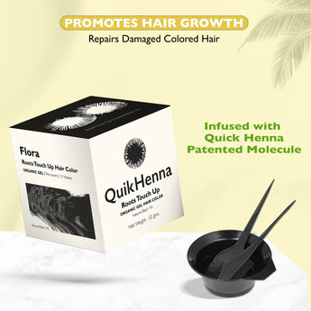 QH+ QuikHenna FLORA Organic Gel Roots Touch Up Hair Color- 32gm