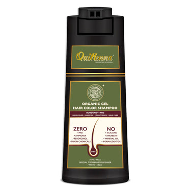 QH+ QuikHenna EVARA Organic Gel Hair Colour Shampoo- 400ml- 9RG Burgundy - BuyPureNaturals
