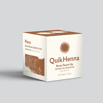 QH+ QuikHenna FLORA Organic Gel Roots Touch Up Hair Color- 32gm- 4G Golden Brown - BuyPureNaturals