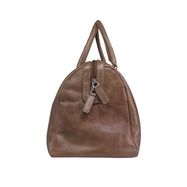 GOALU PURE LEATHER DUFFLE GYM BAG | TRAVEL WEEKENDER CABIN BAG-CAMEL BROWN - BuyPureNaturals