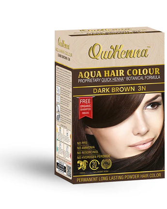 QuikHenna Aqua Safe Powder Hair Colour Dark Brown 3N