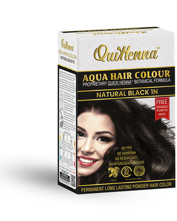 QuikHenna Aqua Safe Powder Hair Colour Natural Black 1N