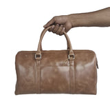 GOALU PURE LEATHER DUFFLE GYM BAG | TRAVEL WEEKENDER CABIN BAG-CAMEL BROWN - BuyPureNaturals