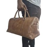 GOALU PURE LEATHER DUFFLE GYM BAG | TRAVEL WEEKENDER CABIN BAG-CAMEL BROWN - BuyPureNaturals