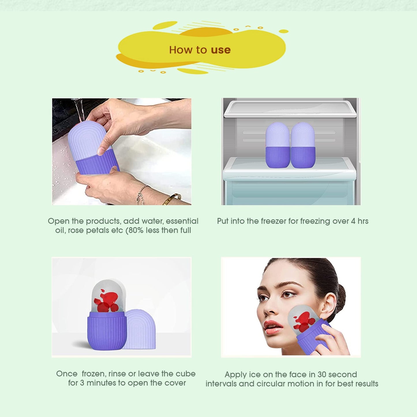 ice roller face glowing skin care face tightening 