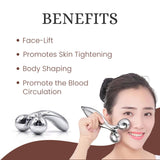 byPureNaturals Manually Operated 3D Roller Body massager for Skin Lifting | Promotes Skin Tightening, Body Shaping, and Promote Blood Circulation - BuyPureNaturals