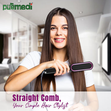 byPureNaturals Hair straightening Brush for men women, Curly Hair Straightener, Hair Styler