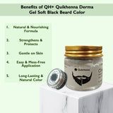 QH+ QuikHenna CLINICA Organic Gel Derma Soft Black Beard Color- 72gm- 2N - BuyPureNaturals