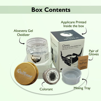 QH+ QuikHenna CLINICA Organic Gel Derma Soft Black Beard Color- 72gm- 2N - BuyPureNaturals