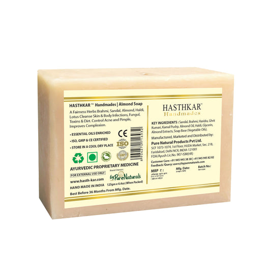 Hasthkar Handmades Glycerine Natural Almond Soap 125Gm