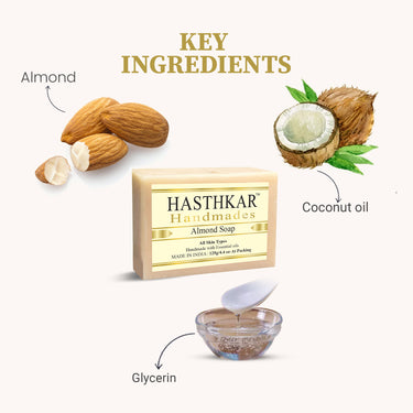 Hasthkar Handmade Glycerine Almond Soap- 125gm - BuyPureNaturals