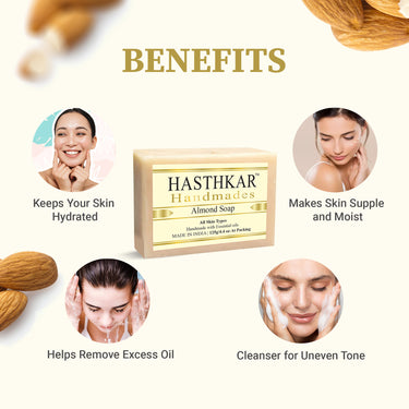 Hasthkar Handmade Glycerine Almond Soap- 125gm - BuyPureNaturals