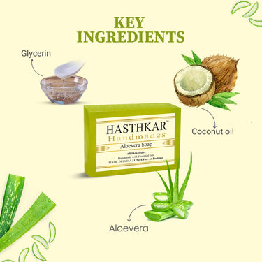 Hasthkar Handmade Glycerine Aloevera Soap - 125gm - BuyPureNaturals