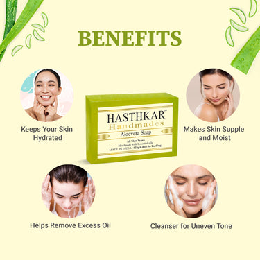 Hasthkar Handmade Glycerine Aloevera Soap - 125gm - BuyPureNaturals