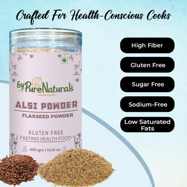byPureNaturals Gluten Free Alsi Atta (Flaxseed Powder Flour)- 400 Gm - BuyPureNaturals