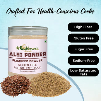 byPureNaturals Gluten Free Alsi Atta (Flaxseed Powder Flour)- 200 Gm - BuyPureNaturals