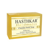 Hasthkar Handmade Glycerine Chandan Haldi Soap- 125gm - BuyPureNaturals