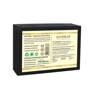 Hasthkar Handmade Glycerine Charcoal Soap- 100gm - BuyPureNaturals