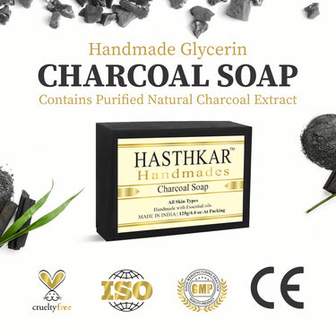 Hasthkar Handmade Glycerine Charcoal Soap- 125gm - BuyPureNaturals