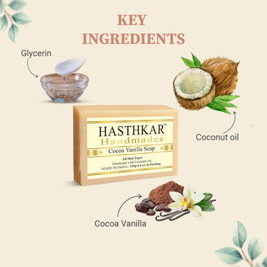 Hasthkar Handmade Glycerine Cocoa Vanila Soap- 125gm - BuyPureNaturals