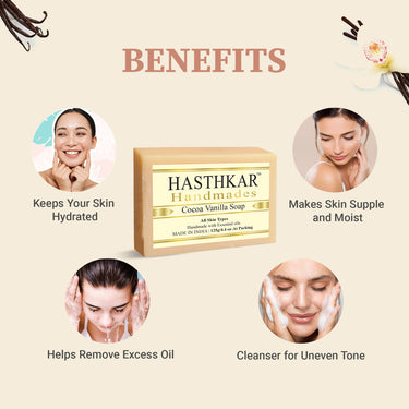 Hasthkar Handmade Glycerine Cocoa Vanila Soap- 125gm - BuyPureNaturals