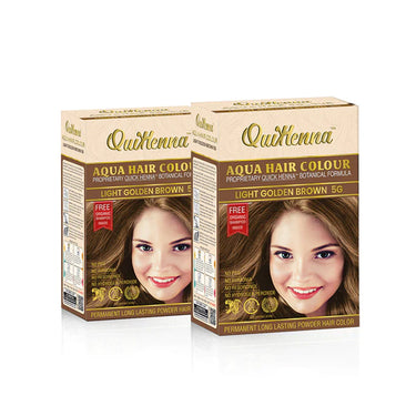 QuikHenna AQUA Powder Hair Color- 110 Gm- 5G Light Golden Brown - BuyPureNaturals