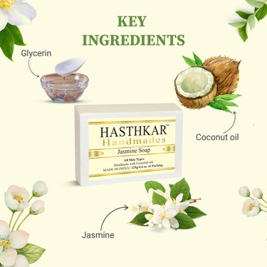 Hasthkar Handmade Glycerine Jasmine Soap- 125gm - BuyPureNaturals