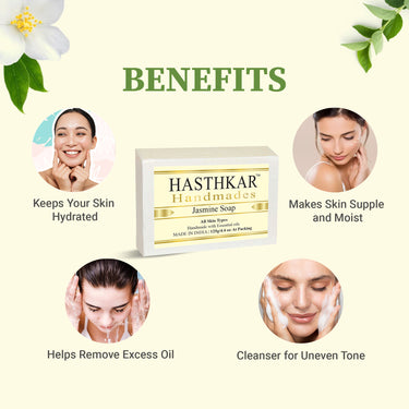 Hasthkar Handmade Glycerine Jasmine Soap- 125gm - BuyPureNaturals
