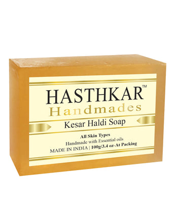 Hasthkar handmades kesar haldi bathing soap men women glowing skin 