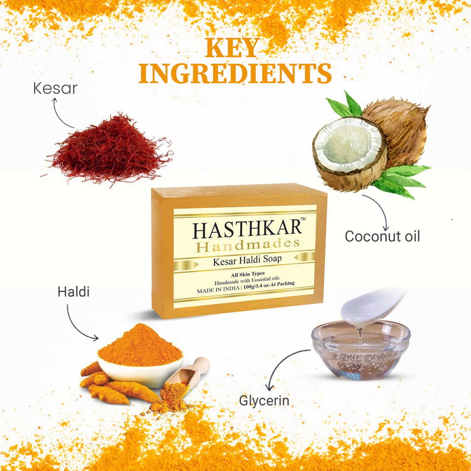 images of kesar haldi key ingredients 