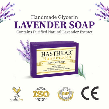 Hasthkar Handmade Glycerine Lavender Soap- 125gm - BuyPureNaturals