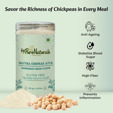 byPureNaturals Gluten Free Mattra Chikpeas Atta (Garbanzo Bean Flour)- 650 Gm - BuyPureNaturals