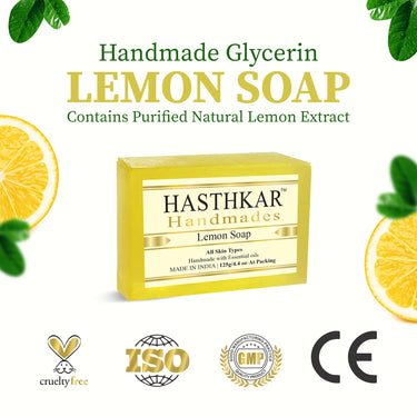 Hasthkar Handmade Glycerine Lemon Soap- 125gm - BuyPureNaturals