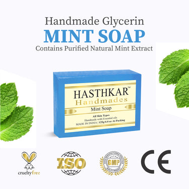 Hasthkar Handmade Glycerine Mint Soap- 125gm - BuyPureNaturals