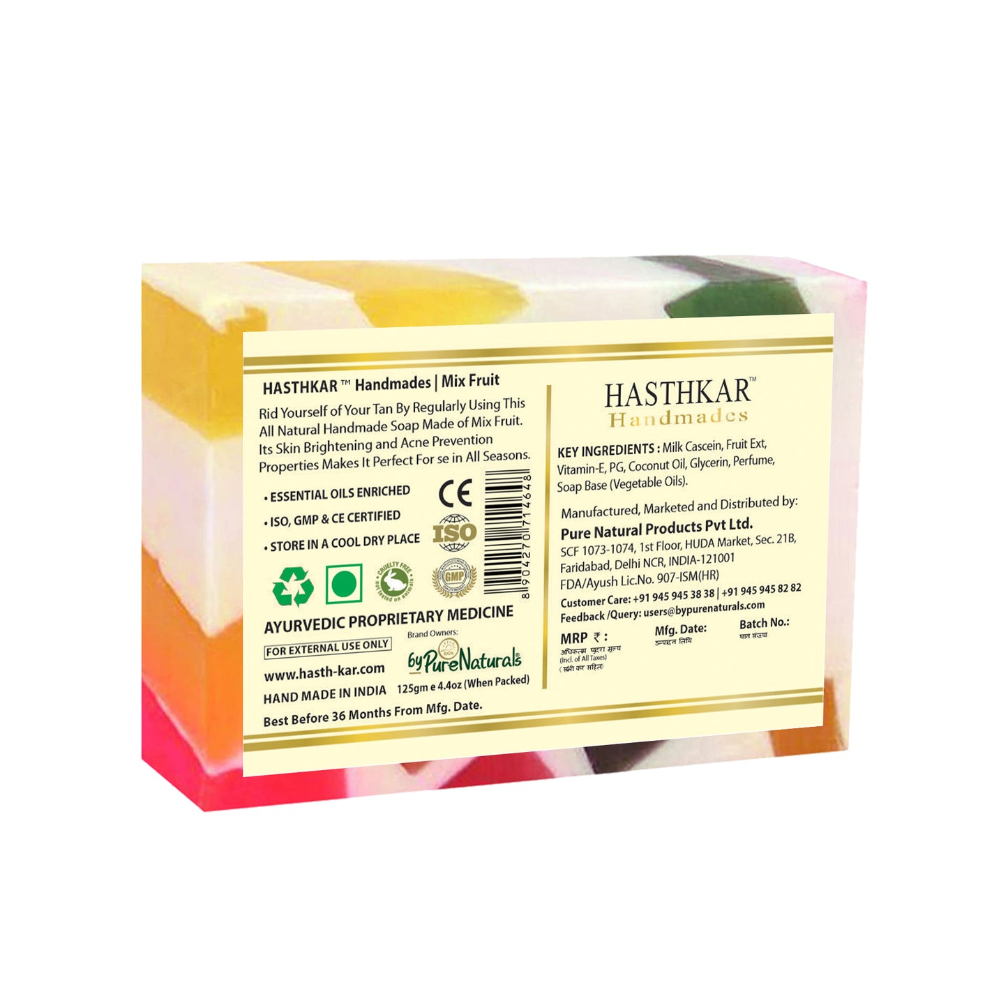 Hasthkar Handmades Glycerine Natural Mix fruit Soap 125Gm