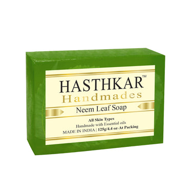 Hasthkar Handmade Glycerine Neem Leaf Soap- 125gm - BuyPureNaturals