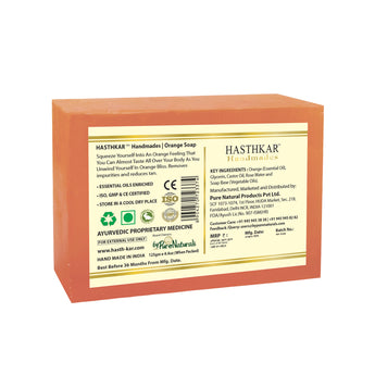 Hasthkar Handmade Glycerine Orange Soap- 125gm - BuyPureNaturals