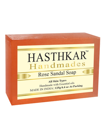 Hasthkar handmades rose sandal bathing soap men and women 