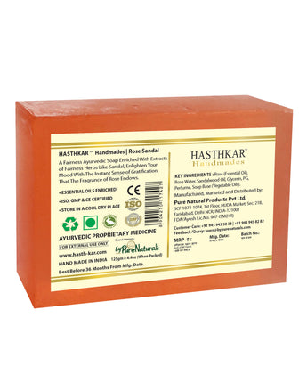 Hasthkar handmades rose sandal bathing soap men and women clean skin