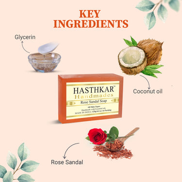 Hasthkar Handmade Glycerine Rose Sandal Soap - 125gm - BuyPureNaturals