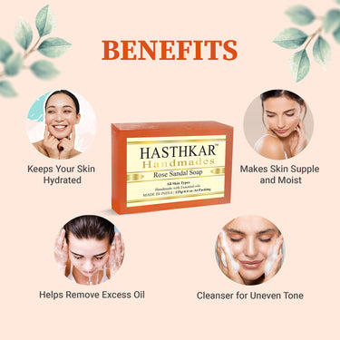 Hasthkar Handmade Glycerine Rose Sandal Soap - 125gm - BuyPureNaturals