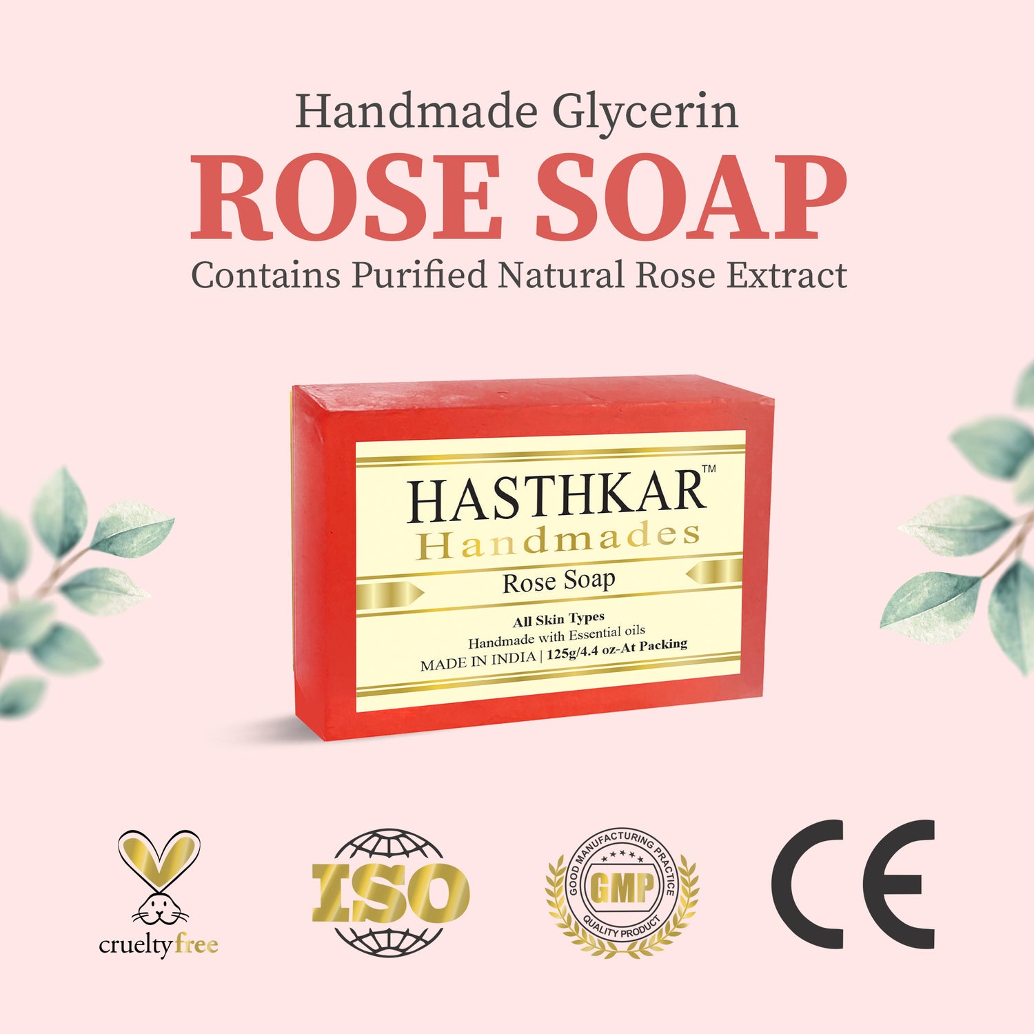 Hasthkar handmades rose bath soap men and women extract 